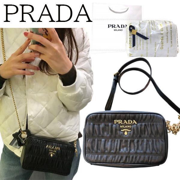 プラダ PRADA　シャーリングレザー ショルダーバッグ 1BH112 2B25 F0002 レディース 女性 送料無料ギフト包装　お祝い