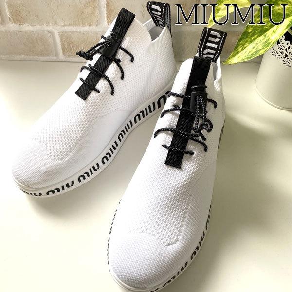 ミュウミュウ miumiu フィット感抜群 ソックススニーカー レディース