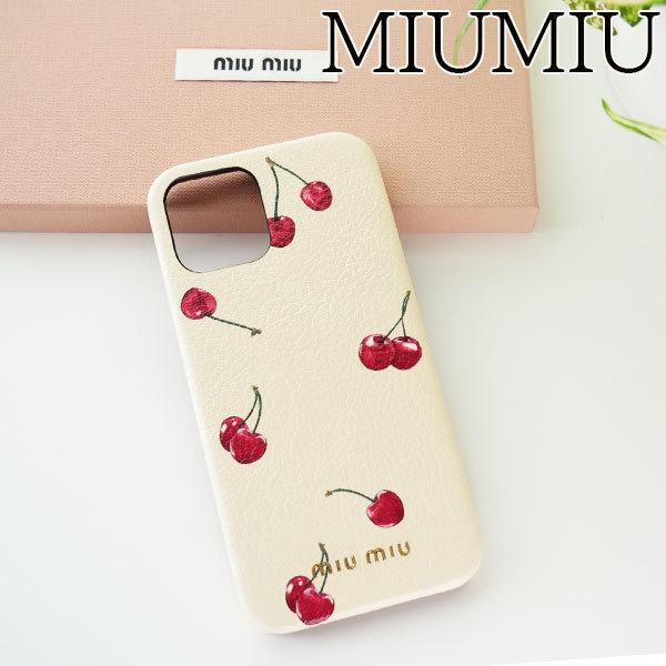 ミュウミュウ miumiu チェリープリントiPhone 12ケース 新品 送料無料ギフト包装 5MH109