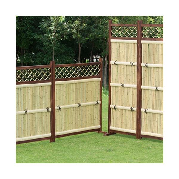 【Masahiko Ookawa】目隠し竹垣 横型2枚セット×２箱（4枚） 竹垣フェンス 横型 2枚組 天然竹 ワイドタイプ 日本庭園 庭