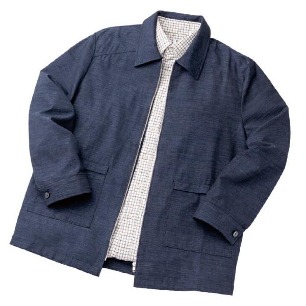 日本製 三河木綿デザインブルゾン 送料無料 world-i_a32088