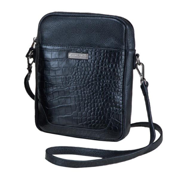 クロコ型押し総本革ショルダーバッグ 大 ショルダー 本革 ショルダー