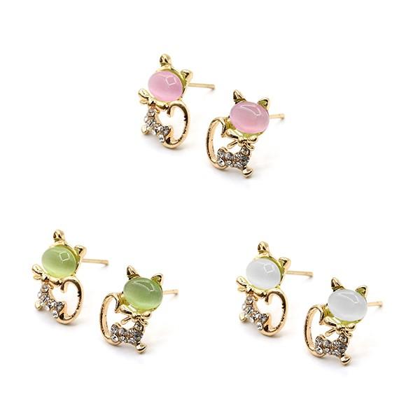 ピアス 耳飾り レディース 女性向け 猫 キャット 金色 スタッドタイプ 全3種 Acc 070 ワールドパスポートyahoo ショップ 通販 Yahoo ショッピング
