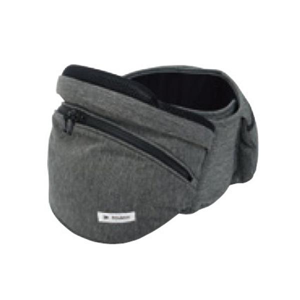 本体をウエストに着けるだけで、子どもの乗せ降ろしも簡単にできます。本体前面には荷物を収納する大型ポケット、側面にはファスナー付き収納ポケットとメッシュポケットの2つの収納を設けており、収納機能が多くあります。