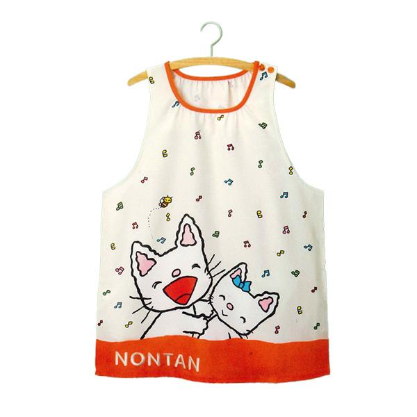 ノンタンでかでかありがとうエプロン 2L−3L【ナチュラル×オレンジ