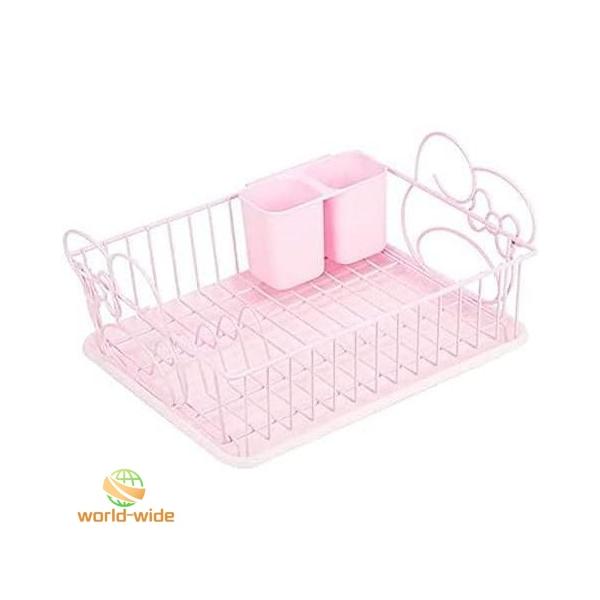 水切りラック 食器水切りかご 水が流れる キッチン収納 ラ排出するためのドリップトレイとカトラリーホルダー付き食器水切りラック