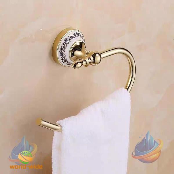 タオルリング タオル掛け アンティーク タオルハンガー ステンレス トイレゾンチー バスルームアクセサリー 洗面所 キッチン 浴室 壁掛け ゴールド キッチン用品