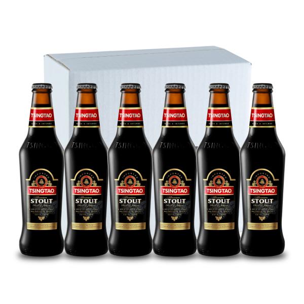 賞味期限 2026/9/30 青島スタウト 6本BOX チンタオ スタウト ビール 330ml 6本 瓶 中国 スタウト 正規輸入品 海外 ギフト プレゼント お中元 お歳暮 青島ビール
