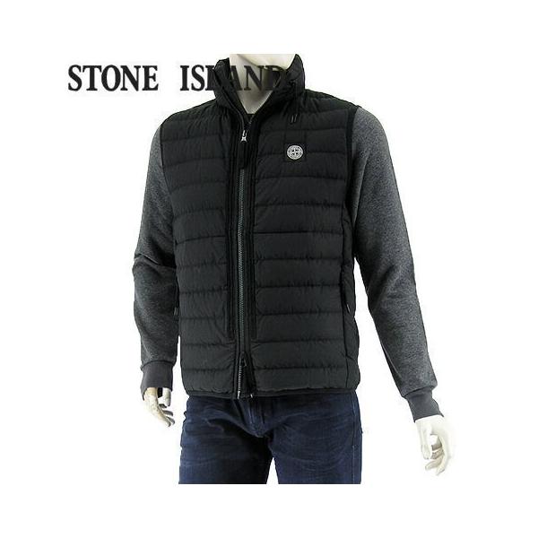 STONE  SHADOWダウンベストゴーストブラックワッペン限定品 STONE ISLAND（ストーン アイランド） バッジワッペン付き ダウン