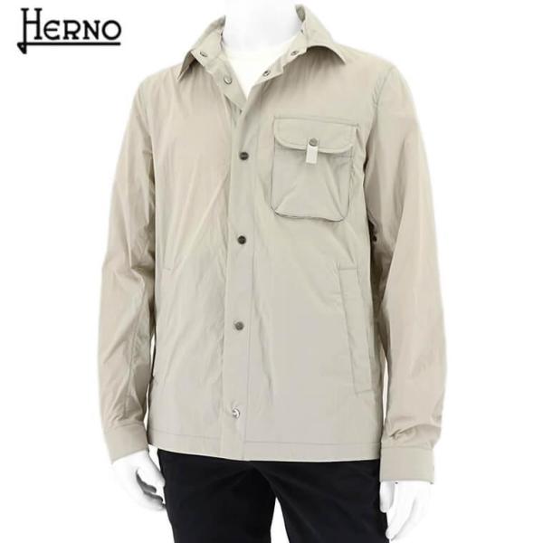 【専用】定価12万 HERNO ヘルノ シャツブルゾン 48 グレージュ HERNO（ヘルノ） 完売御礼 メンズ シャツブルゾン SHIRT IN ULTRALIGHT
