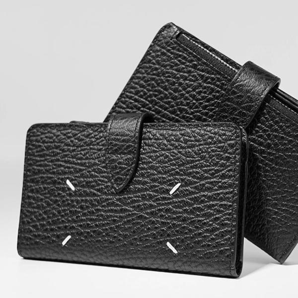 美品 Maison Margiela メゾンマルジェラ 2つ折り財布 本革 黒 Maison Margiela メゾンマルジェラ メンズ レディース 2つ折り