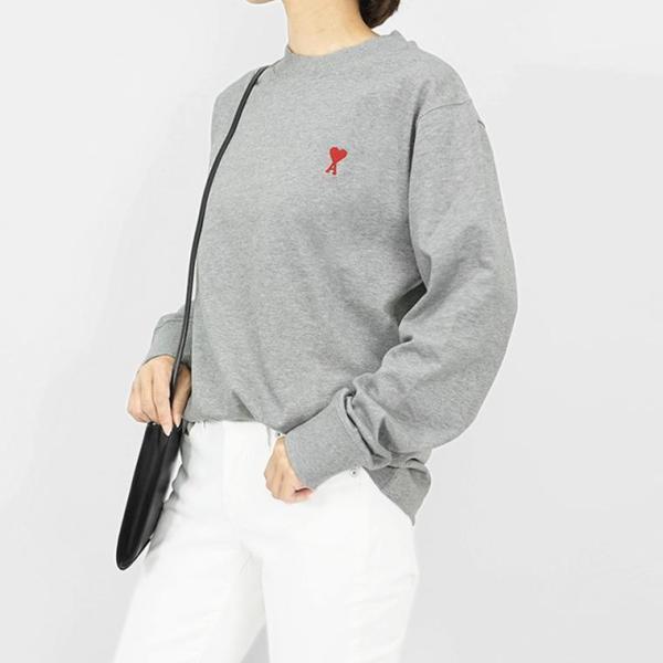 AMI Alexandre Mattiussi / 長袖Tシャツ/S/コットン/WHT/E22UTS200.701/シミ有 AMI Alexandre Mattiussi アミ AMI レディース 長袖Tシャツ UTS200 701