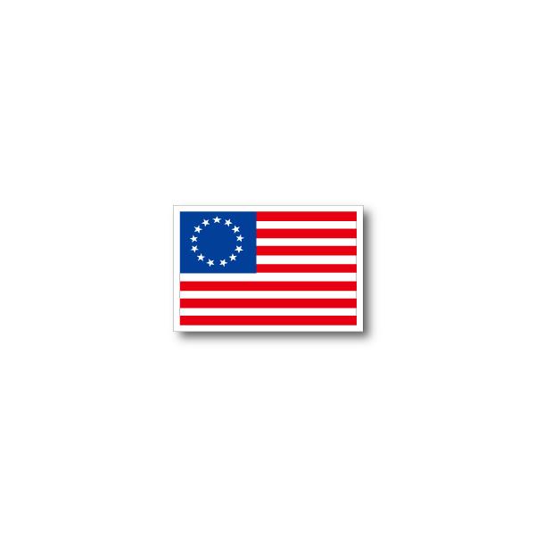 アメリカ独立時(13州)国旗ステッカー Mサイズ 8×12cm　屋外耐候耐水シール　スーツケースや車などに