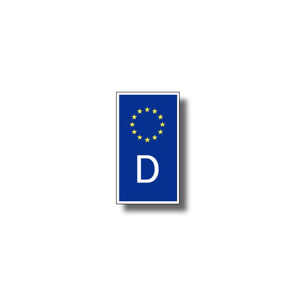 ドイツ国識別記号ステッカー EUデザインタイプ・縦 屋外耐候仕様 Sサイズ　車やスーツケースなどに 耐水 シール