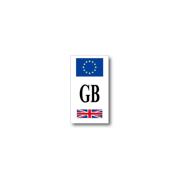 イギリス国旗＋国識別記号ステッカー フラッグデザインタイプ・縦 屋外耐候仕様 Sサイズ　車やスーツケースなどに 耐水 シール