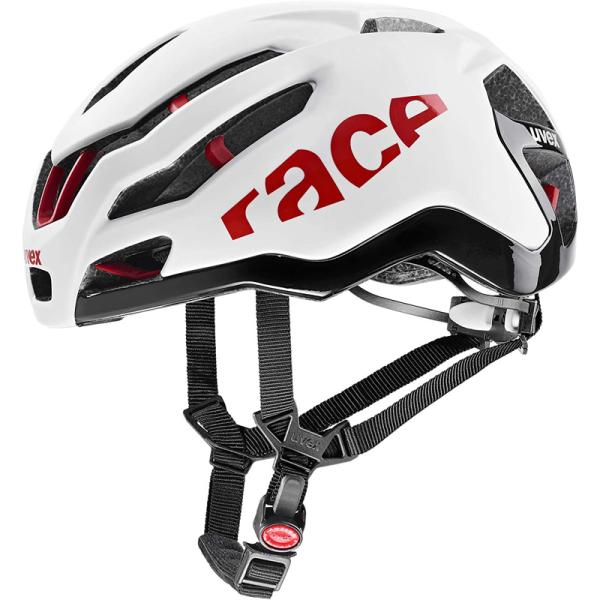 SWANSヘルメット ホワイト/レッド サイズ51-54cm uvexゴーグル付 ウベックス RACE9 ホワイト/レッド ヘルメット UVEX : ワールド