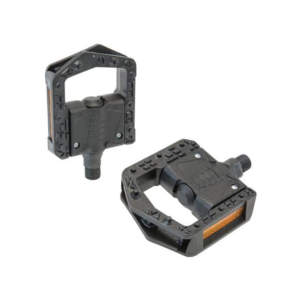 ※沖縄県への発送に送料無料は適用されません。購入金額に関わらず通常送料に別途加算されます。回転の良い2DU ベアリングを採用したナイロン製折り畳みペダル ナイロンボディ  2DUベアリング  ボロン 9/16″アクスル  リフレクター付属 ...