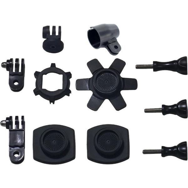 平面、曲面、側面の曲がった場所にも取付可能な粘着タイプのマウント。ヘルメット・ボード類・車のボディー・バイクのカウルなど向け。 回転式・工具不要で角度調整も可能。 使用粘着テープ 住友3M VHB2mm 世界一と言われる両面テープで激しいア...