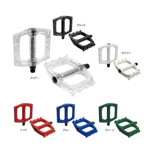 ※沖縄県への発送に送料無料は適用されません。購入金額に関わらず通常送料に別途加算されます。樹脂ボディの採用により広い踏面を確保しながら、軽量に作られたフラットペダル。 エンジニアリングプラスチックボディ  ボールベアリング  クロモリ 9/...