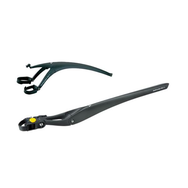 ※沖縄県への発送に送料無料は適用されません。購入金額に関わらず通常送料に別途加算されます。700×25Cまで使用できるベルクロストラップマウントのロード用フェンダー。フロント用「RC1」とリア用「RC11」の前後セット。■インジェクション成...