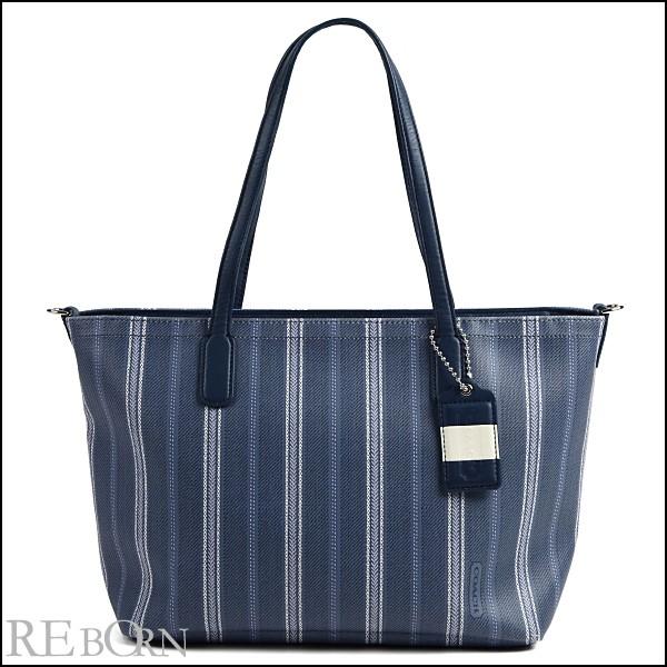 COACH コーチバッグ アウトレット トート ストライプ 23101 ブルー 