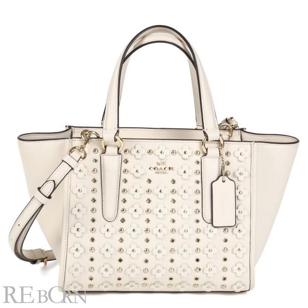 コーチ バッグ COACH スムース レザー フローラル リベット クロスビー ミニ 2WAY ショルダーバッグ キャリオール チャーク 37703