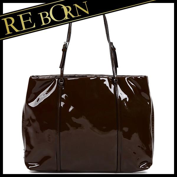 PRADA プラダ エナメル トートバッグ ダークブラウン PRADA / プラダ