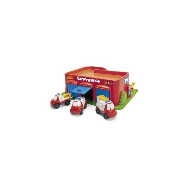 Dantoy FunCars - Emergency Center &amp; 3 Cars ミニカー ミニチュア 模型 プレイセット自動車 ダイキャス