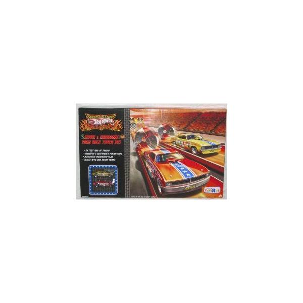 Hot Wheels (ホットウィール) SNAKE &amp; MONGOOSE Drag Race Track Set Orange Strip and 1:64 スケール ダ