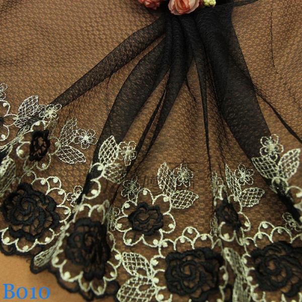 ブレード DIY 手芸用 縁飾り パイピングテープ チュールレース 花柄 手作り 生地 ハンドメイド 単位2m B010