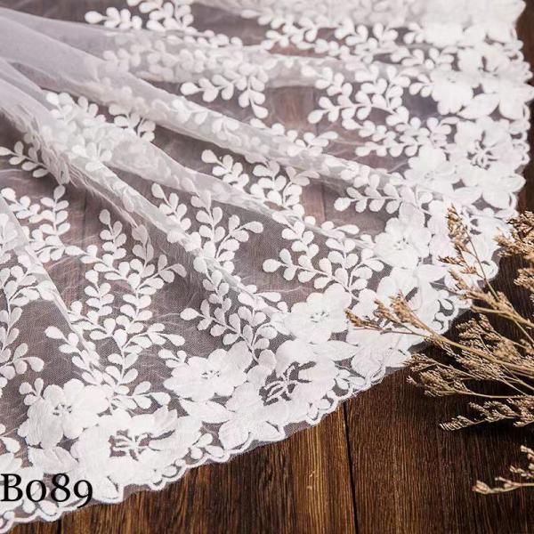 チュールレース DIY 手芸用 縁飾り パイピングテープ レース 花柄 手作り 生地 ハンドメイド 単位2m B089