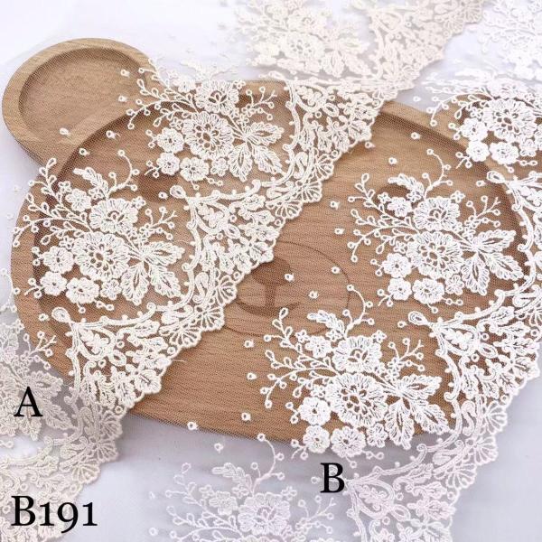 チュールレース DIY 手芸用 縁飾り パイピングテープ レース 花柄 手作り 生地 ハンドメイド 単位2m B191