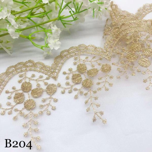 チュールレース DIY 手芸用 縁飾り パイピングテープ レース 花柄 手作り 生地 ハンドメイド 単位4m B204