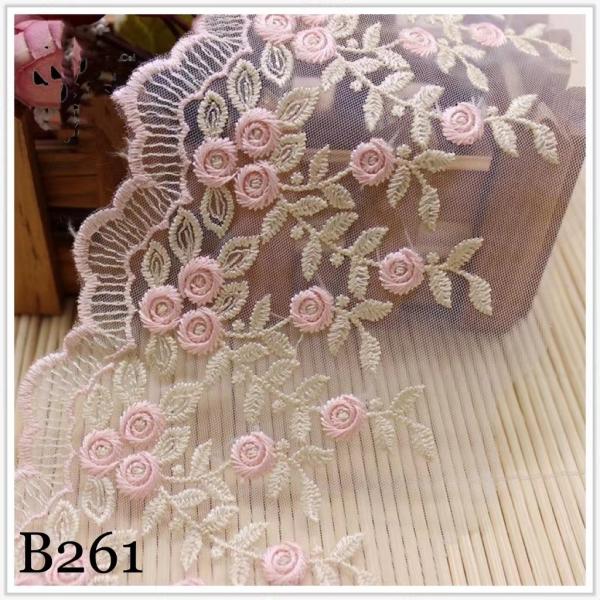 チュール チュールリボン リボン 手芸用 手芸 レース生地 刺繍 布 パイピングテープ 花柄 手作り ハンドメイド diy 縁飾り 幅約10cm 単位2m B261