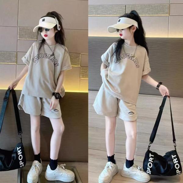 キッズ 子供服 セットアップ 上下セット Tシャツ ショートパンツ 2点セット 夏 女の子 半袖 薄手 ショートパンツ ジュニア 夏服セットアップ KSGA073(120-170)