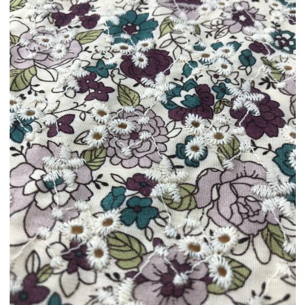 レース生地 マスク用生地 綿100% L023 カット 花プリント 花柄 刺繍 コットンレース ワークレース130cm*30cm