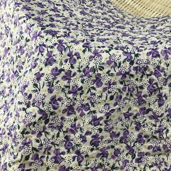 レース生地 マスク用生地 綿100% L030 カット 花プリント 花柄 刺繍 コットンレース ワークレース130cm*30cm
