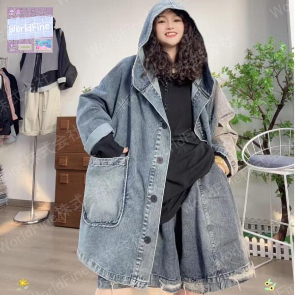 デニムコート レディース ジャケット 長袖 春秋 大きいサイズ アウター