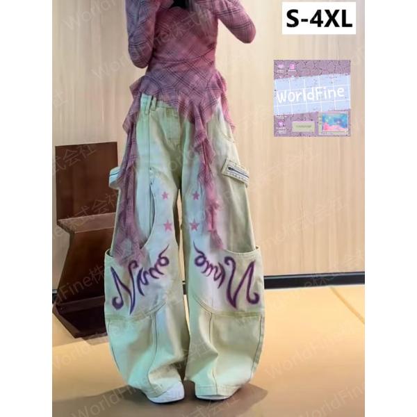 ワイドパンツ レディース デニム パンツ ジーンズ カーゴパンツ レディースワイドデニム ワイドデニムパンツ デニムカーゴパンツ 春 夏 LPHA012(S-4XL)