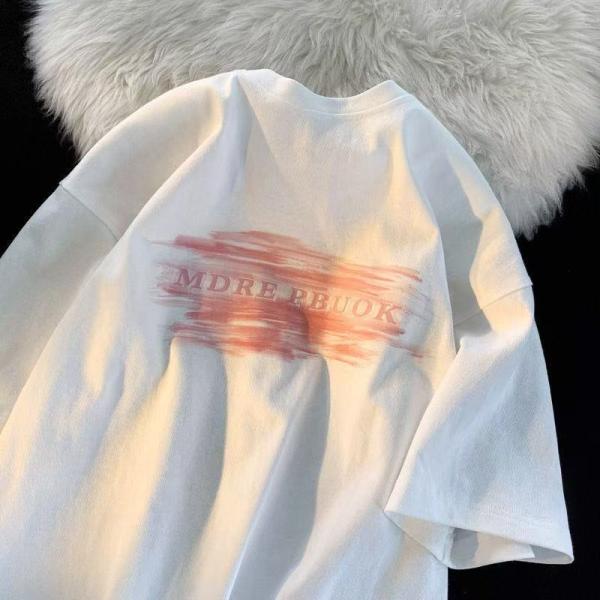 半袖tシャツ レディース トップス 半袖 tシャツ カットソー 薄手  プリント 丸首 カジュアル プリントtシャツ ゆるカットソー 夏 LUGA039(3色S-5XL)