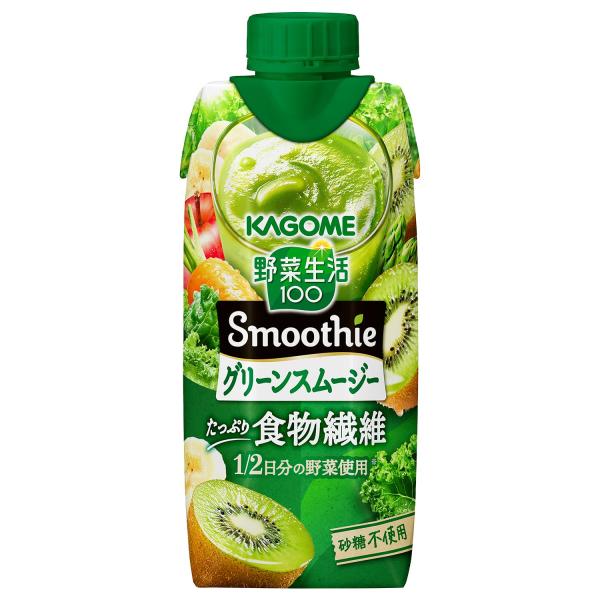 他サイト： カゴメ 野菜生活100 Smoothie(スムージー)グリーンスムージー 330ml紙パック×12本(砂糖不使用 食物繊維)の商品画像