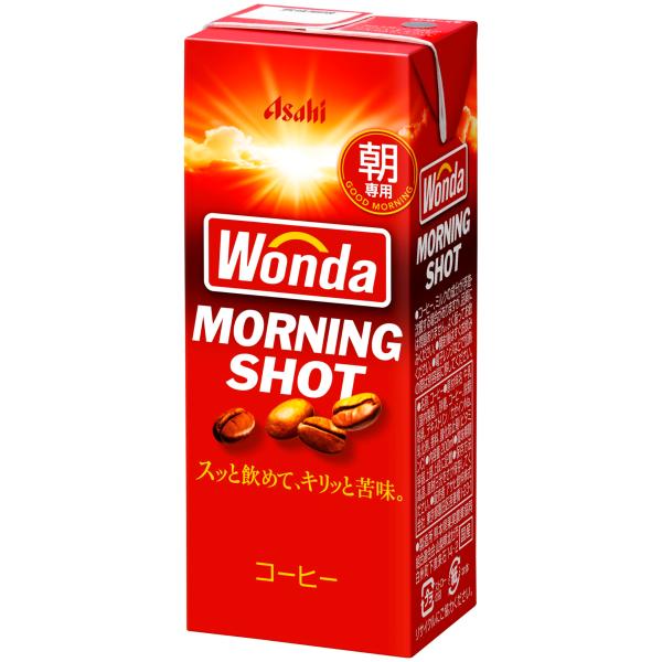 他サイト： アサヒ飲料 ワンダ モーニングショット (LL) 紙パック スリム 200ml×24本 液体 コーヒーの商品画像