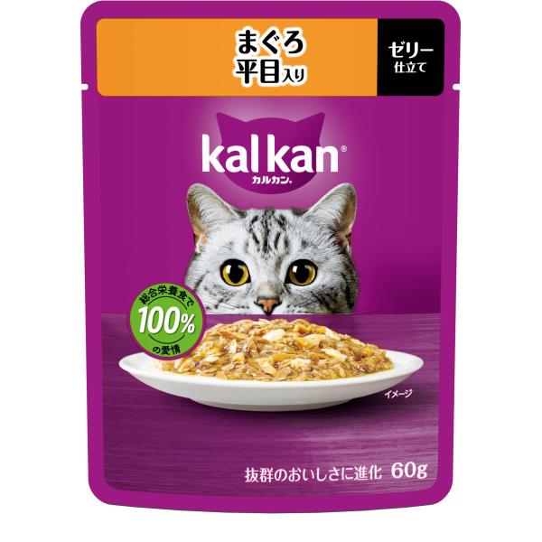 他サイト： カルカン パウチ 1歳から 60g×12袋 まぐろ 平目入り 成猫用 ウェットフード キャットフード 総合栄養食 水分補給 毎日食べることをの商品画像