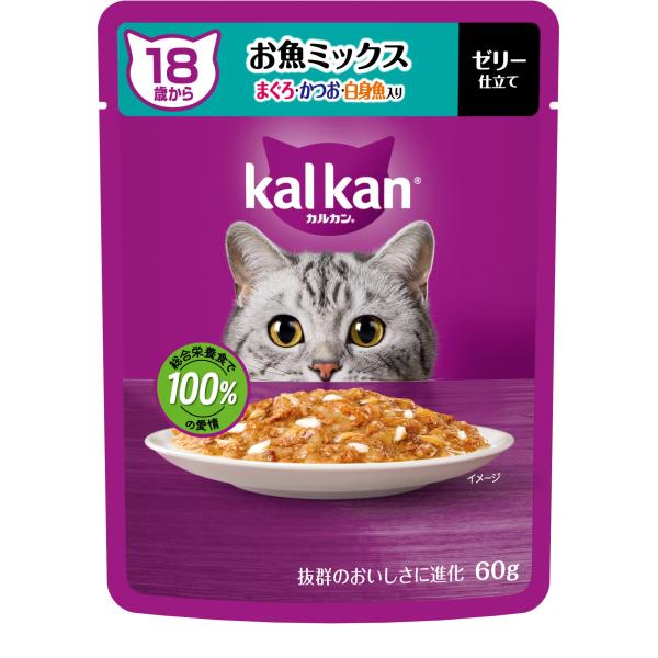 他サイト： カルカン パウチ 18歳から 60g×12袋 お魚ミックス まぐろ・かつお・白身魚入り シニア 高齢期 ウェットフード キャットフード 総合の商品画像