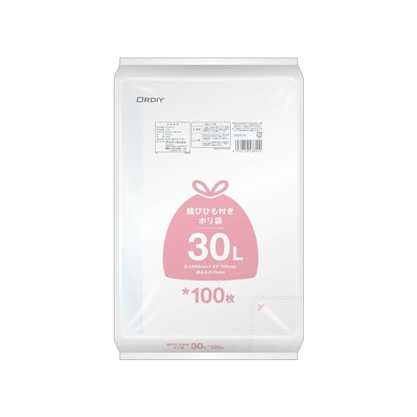他サイト： オルディ ごみ袋 結びひも付き 30L 半透明 100枚入 ギリギリまで物を入れられる 1枚ずつ取り出しやすい 持ち運び便利 収納袋 DT-の商品画像