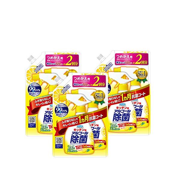 他サイト： アルコール除菌 キッチン用 アルコール除菌スプレー つめかえ用 720ml×3個 フマキラーまとめ買いの商品画像