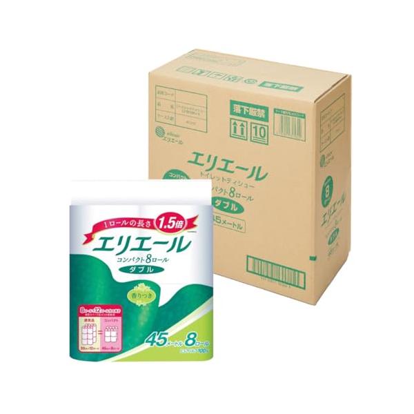 エリエール トイレットペーパー 1.5倍巻き 45m×32ロール(8ロール×4パック) ダブル