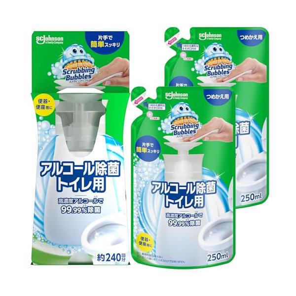 他サイト： スクラビングバブル (Scrubbing Bubbles) アルコール除菌 プッシュタイプ 本体 300ml+詰め替え用 250ml×2本セの商品画像