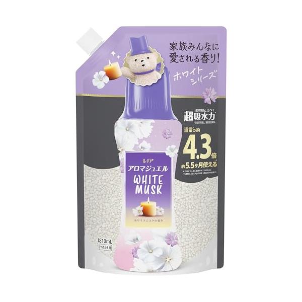 他サイト： レノア アロマジュエル WHITE MUSK 香り付けビーズ ホワイトムスクの香り 詰め替え 1810mL 大容量の商品画像
