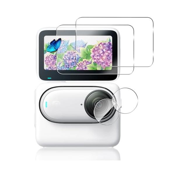 2+2枚セット 対応 Insta360 Go 3S ガラスフィルム + カメラフィルム 日本旭硝子 硬度9H 対応 insta360 Go3